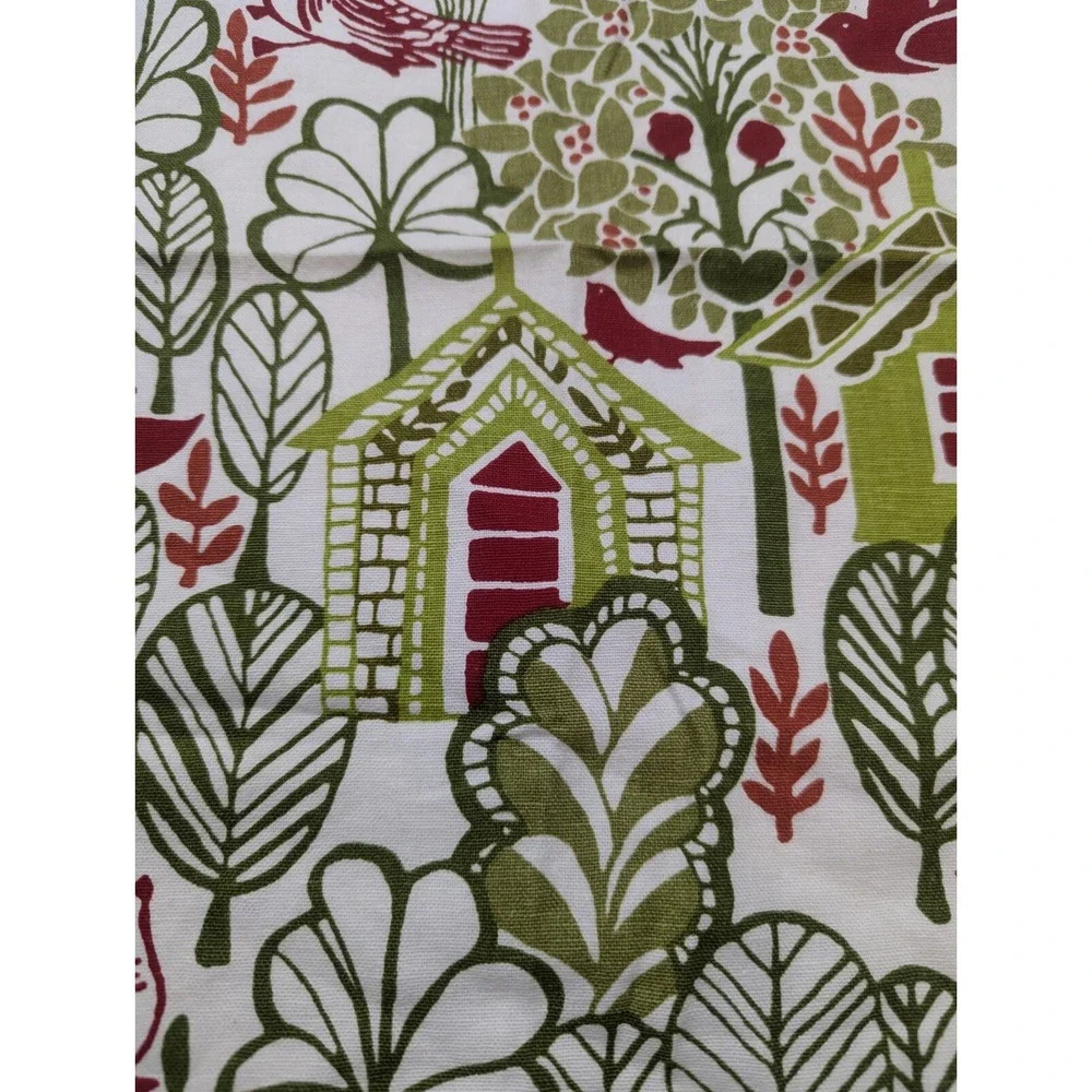 Pottery Barn Replacement Cloth Napkin‎ Red Green Birds Houses 20x20